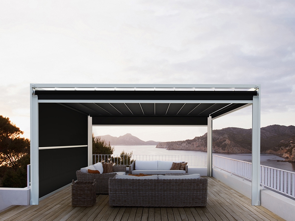 Patio furniture on modern deck
